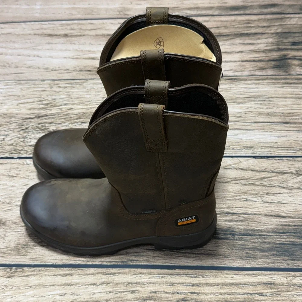 Ariat Turbo Duratread Pull On SD Work Boots Mens 10 Brown Carbon Toe 10074209